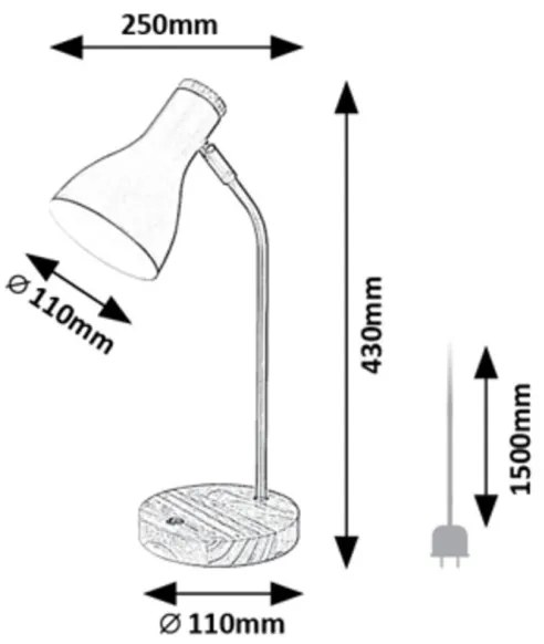 Rabalux 74002 - Stolná lampa FERB 1xE14/25W/230V