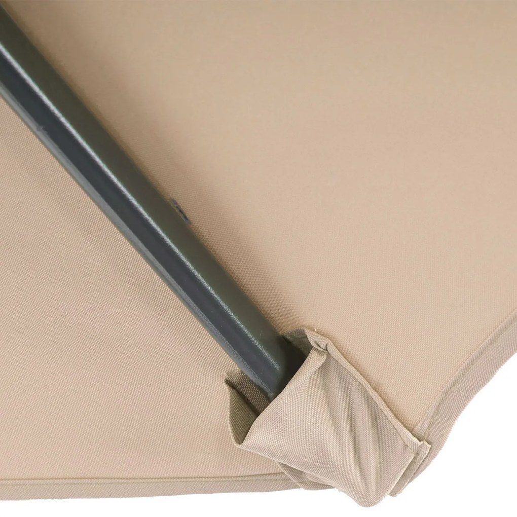 Slnečník Acerra Ø 3m so záťažou - polyester/oceľ - pieskovo-béžová