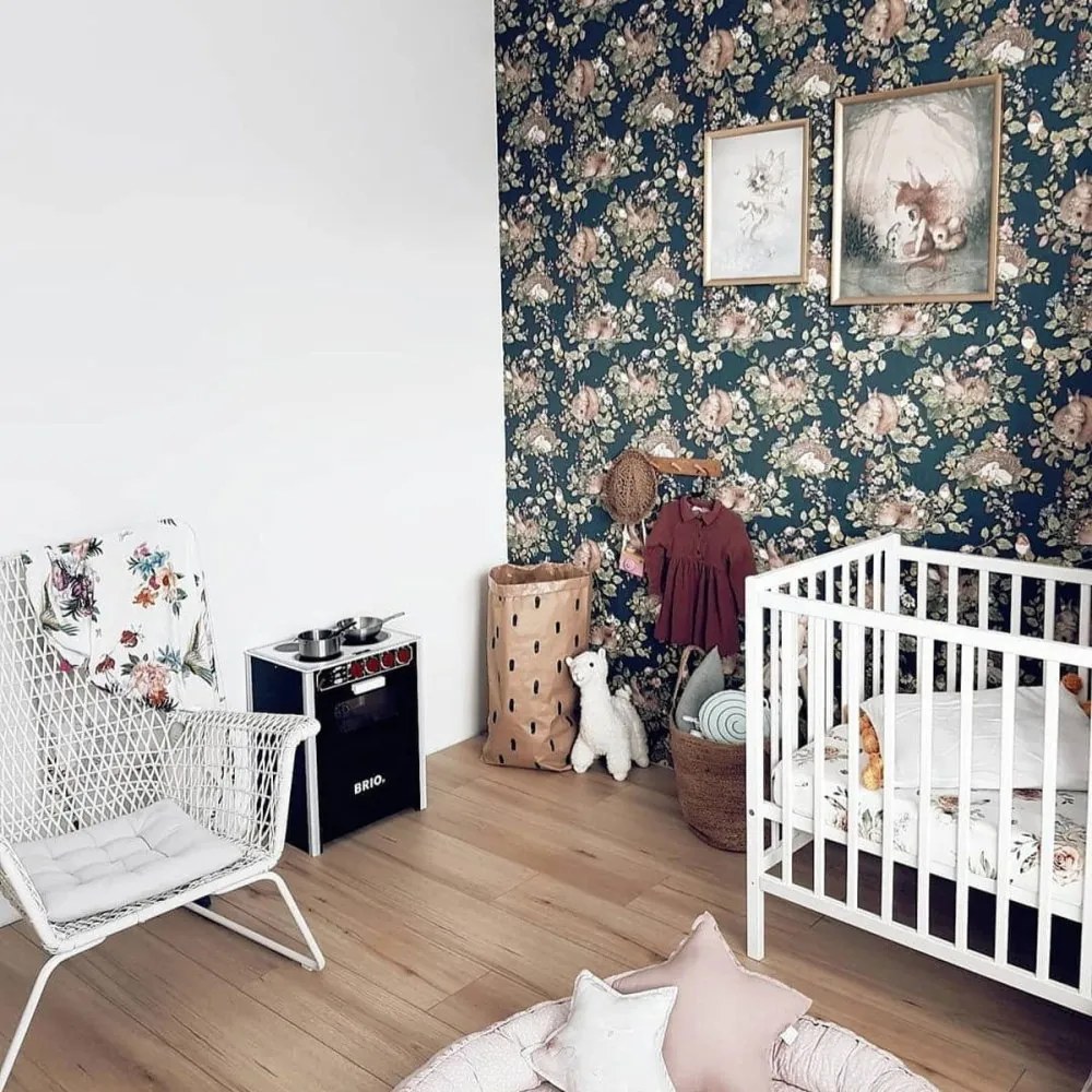 Tapeta malé ospalé zvieratká tmavá 280x50 cm