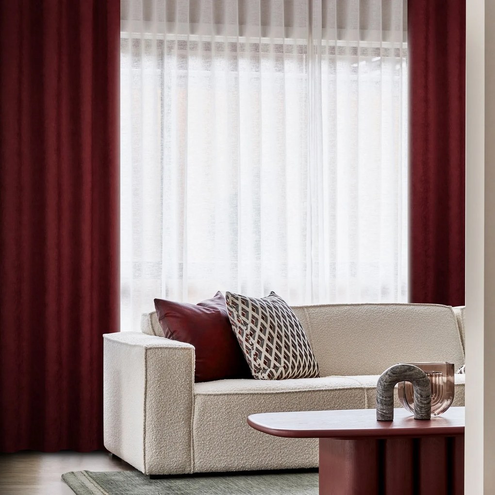 ZÁVES NA KRÚŽKOCH ADA 140X250 CM BORDOVÁ