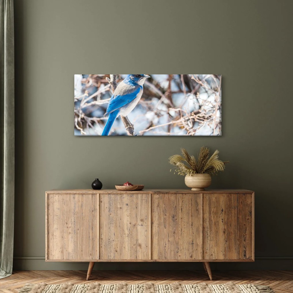 Obraz - Zimný vtáčik (120x50 cm)