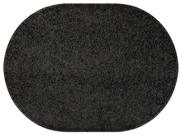Vopi koberce Kusový koberec Eton čierny ovál - 120x160 cm