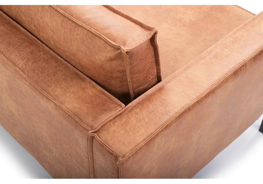 Hnedá pohovka z imitácie kože 216 cm Rate - Scandic