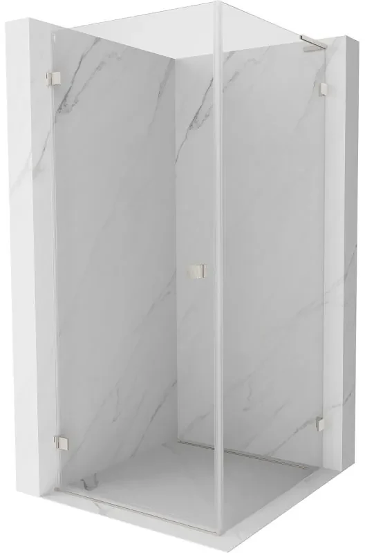 Mexen Lunar-B L sklápací sprchový kút ľavý 90 x 90 cm, číre sklo, brúsená oceľ, 832L-090-090-97-00-L