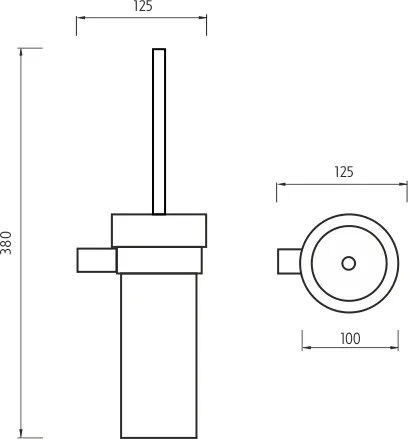 Nimco Toaletná WC kefa BORMO čierna - BRC 11094W-90