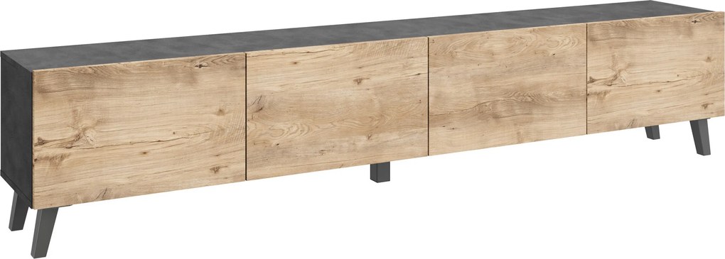 XXXLutz NÍZKA KOMODA, antracitová, farba duba košíčkatého, 190/40/32 cm P & B - TV nábytok - 002778008104