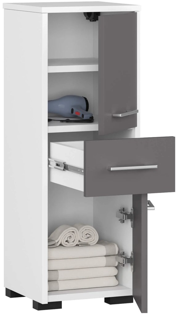 Kúpeľňová skrinka FIN biela/grafit
