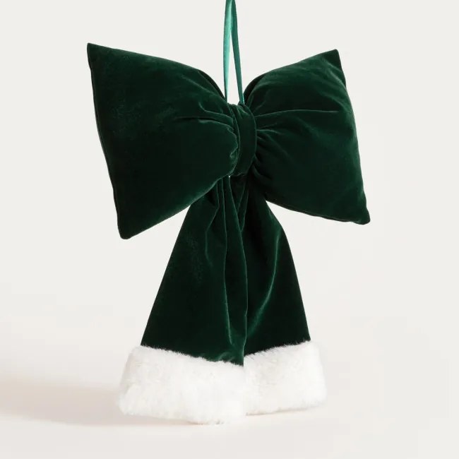 Závesná vianočná dekorácia BOWE zelená mašľa 757549