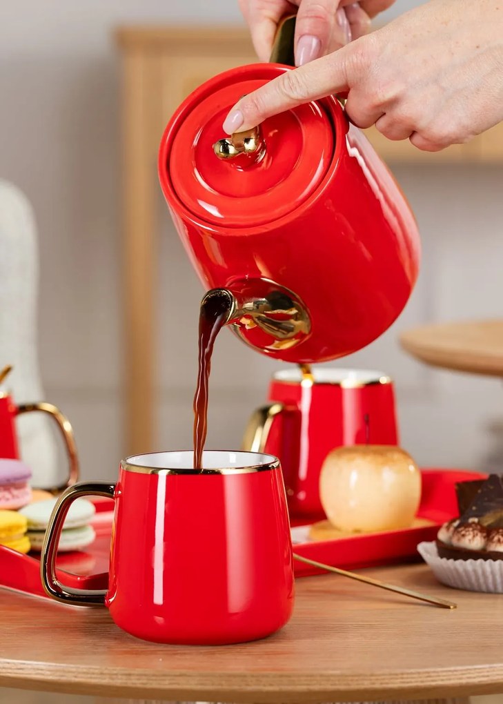 Čajový/kávový set Noah Red Gold