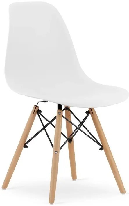 Jedálenská zostava TODI 80cm okrúhly stolový set biely + 4 stoličky OSAKA biele