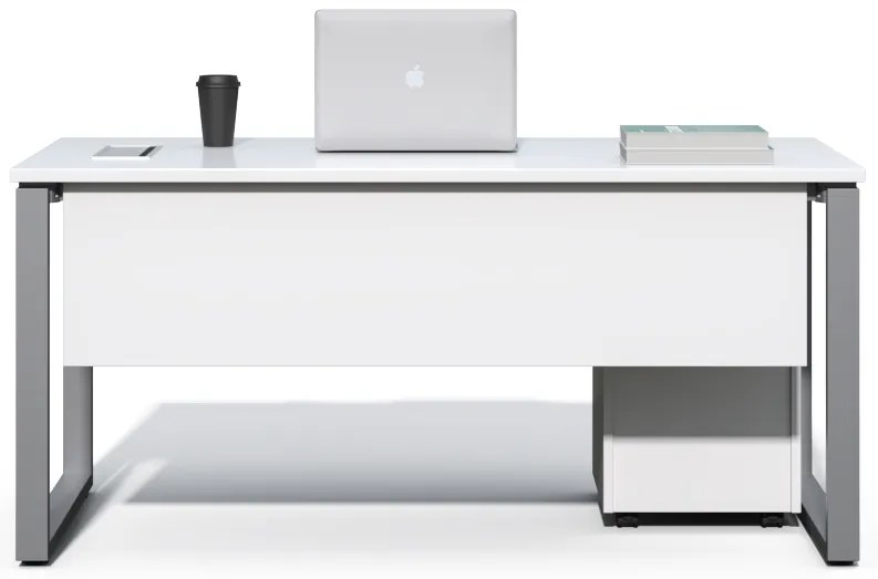 Kancelársky stôl s kontajnerom Houseland Prime Home 02 160 cm biely