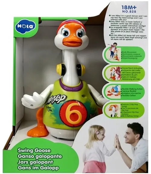 LEAN TOYS Vzdelávacia hus - spiera a tancuje - zelená