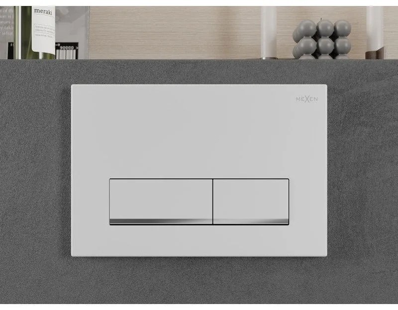 Mexen Fenix 12, splachovacie tlačidlo pre Mexen modul, biela matná-chrómová, 601220