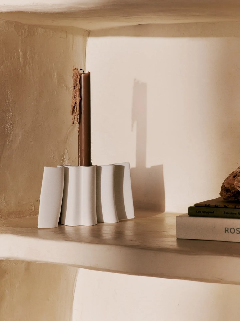 Ferm Living Kameninový svietnik Dedali Off-White