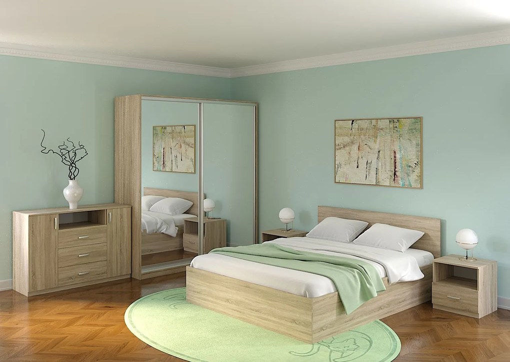 Posteľ 160x200 VENA, dub Sonoma