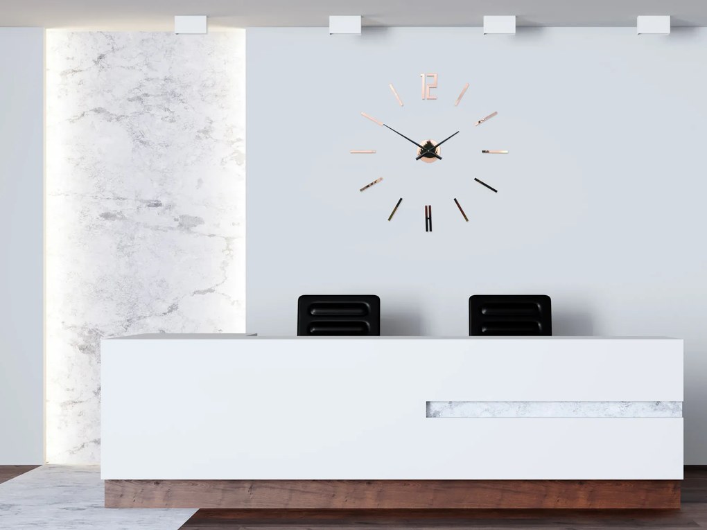 Nástěnné samolepící hodiny Carlo 75 cm hnědé