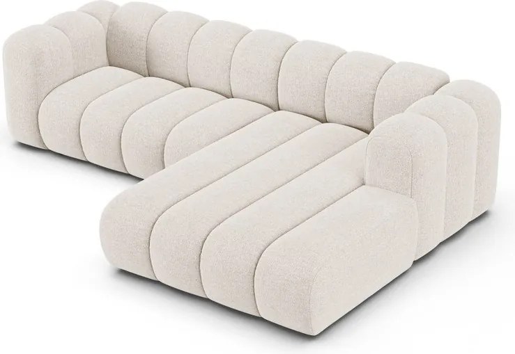 Krémovobiela ženilková rohová pohovka (pravý roh/s leňoškou) Lupine – Micadoni