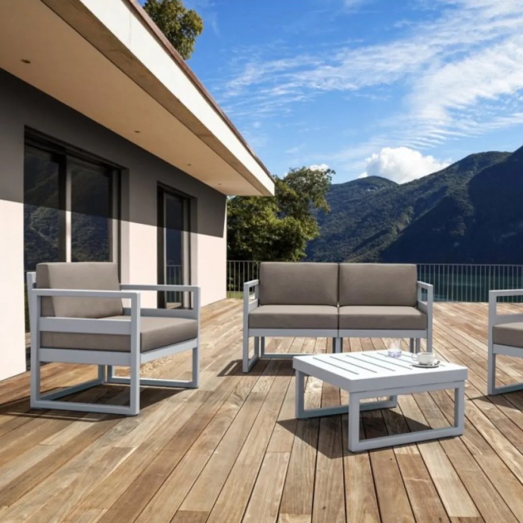 MYKONOS záhradný set silver grey