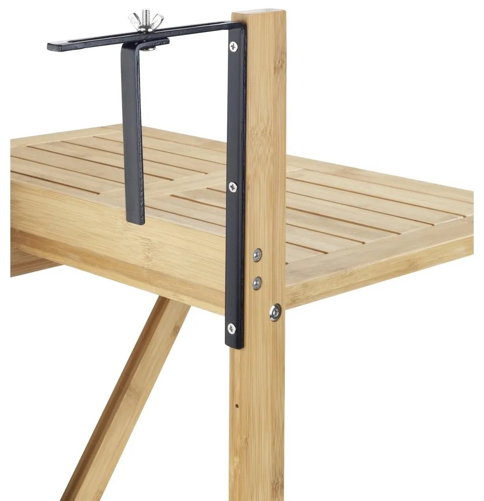 Wenko Závesný balkónový stolík z bambusu Waikiki, 64 x  44 x 65 cm