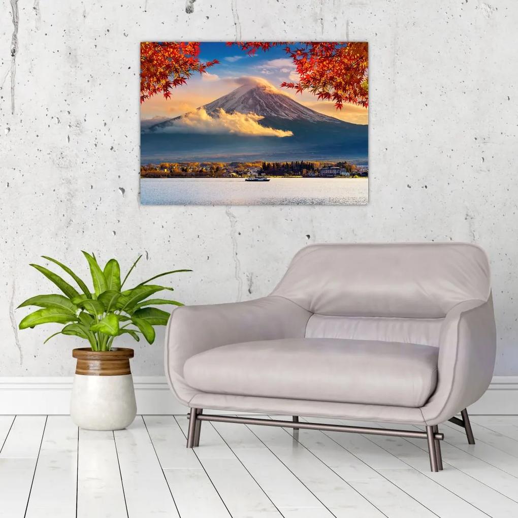 Sklenený obraz - Japonsko, Hora Fudži (70x50 cm)