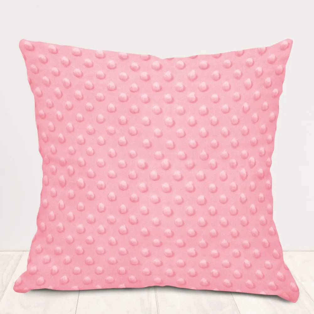 Biante Detská obliečka na vankúš Minky 3D bodky MKP-011 Svetlo ružová 35 x 45 cm