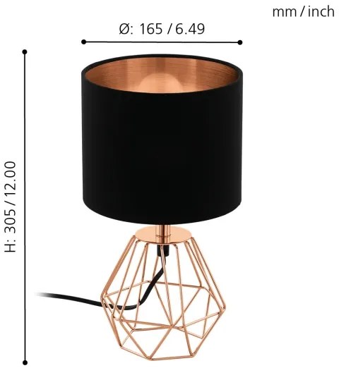 Eglo 95787- Stolná lampa CARLTON 2 1xE14/60W/230V