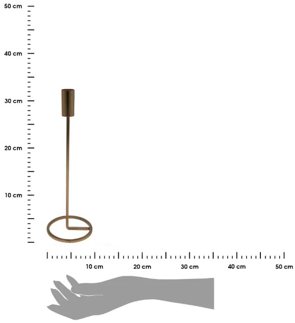 Vysoký svietnik ZAYN 31,5 cm zlatý