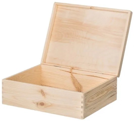 ČistéDrevo Drevený box s vekom 40 x 30 x 14 cm bez rukoväte