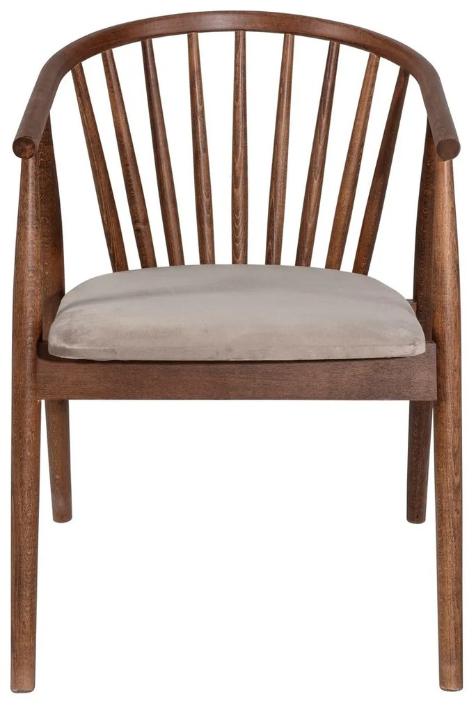 Jedálenská stolička Alberto z masívu orech/béžová