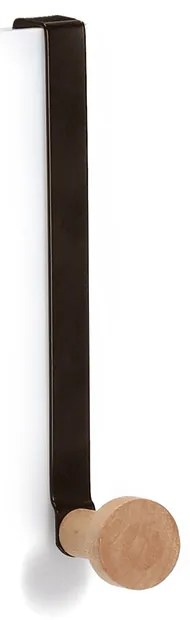 Zeller Present Háčik na dvere, čierny kov, drevo, 2 ks v sade