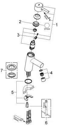 GROHE 3224010E - Umyvadlová batéria CONCETTO DN 15, lesklý chróm
