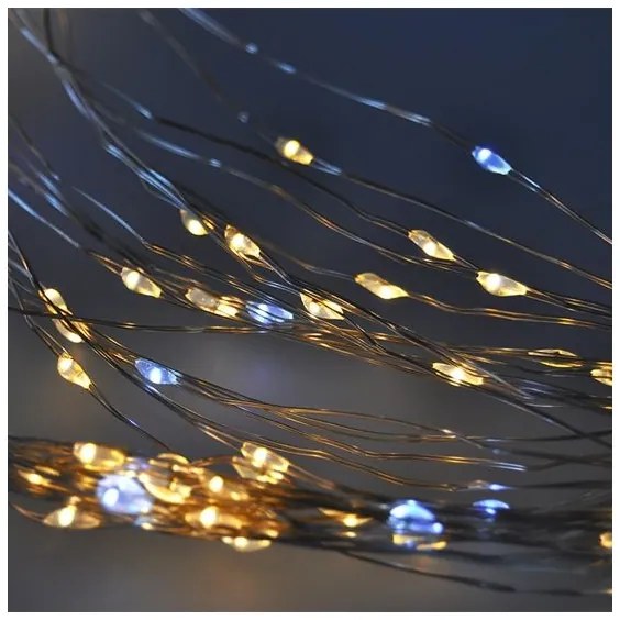 Brilagi - LED vianočný záves 300 LED/8 funkcií/3×AA/USB 1,2 m teplá biela