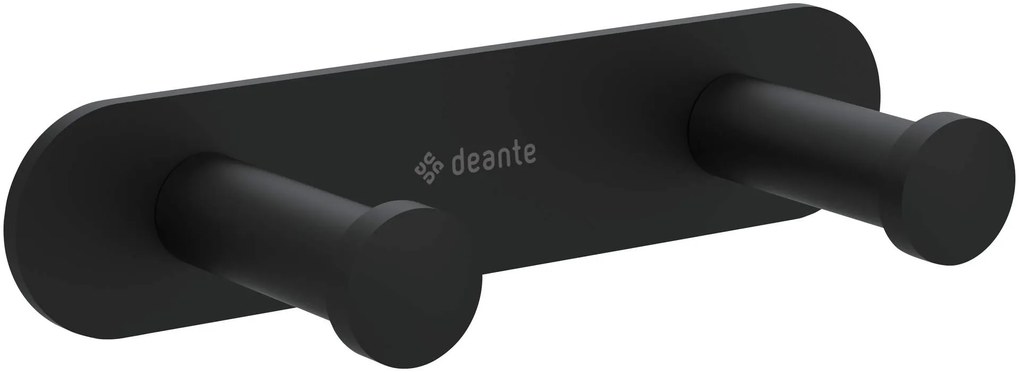 Deante Jasmin, dvojháčik na uteráky, čierna matná, DEA-ADJ_N12L