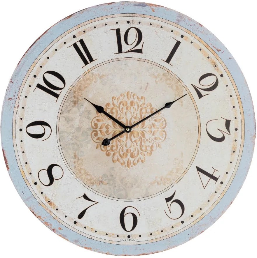Biele nástenné hodiny Brandan Vintage, ⌀ 60 cm