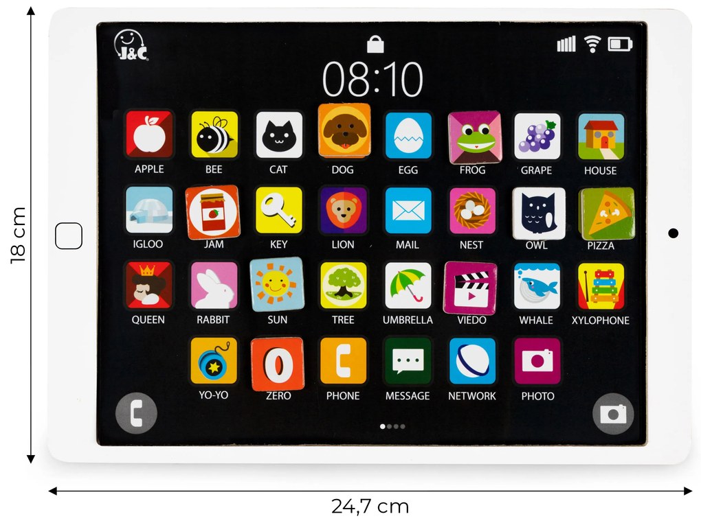 Drevený vzdelávací tablet, magnetická tabuľa, ECOTOYS
