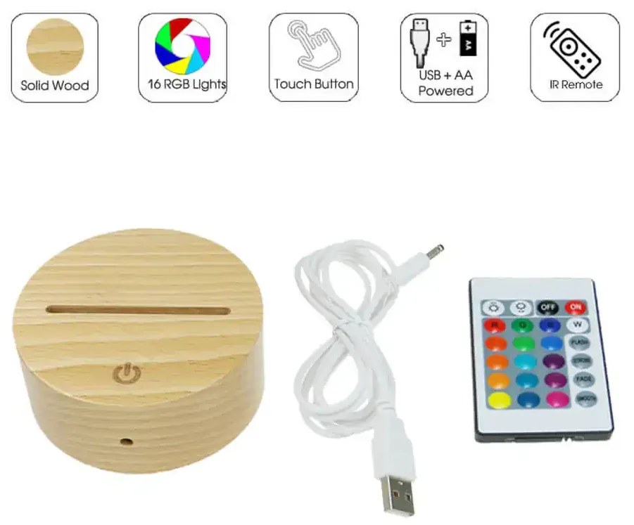 3Dmix 3DL-WD082 – 3D LED nočná lampa - znamenie zverokruku Strelec (Wood)