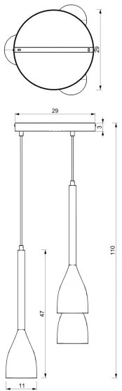 Luster na lanku ISTAPPAR 3xE27/60W/230V čierna