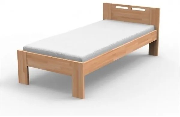 Jednolôžková drevená posteľ z buku NELA, 80x200 cm, Lakovaná čírim lakom