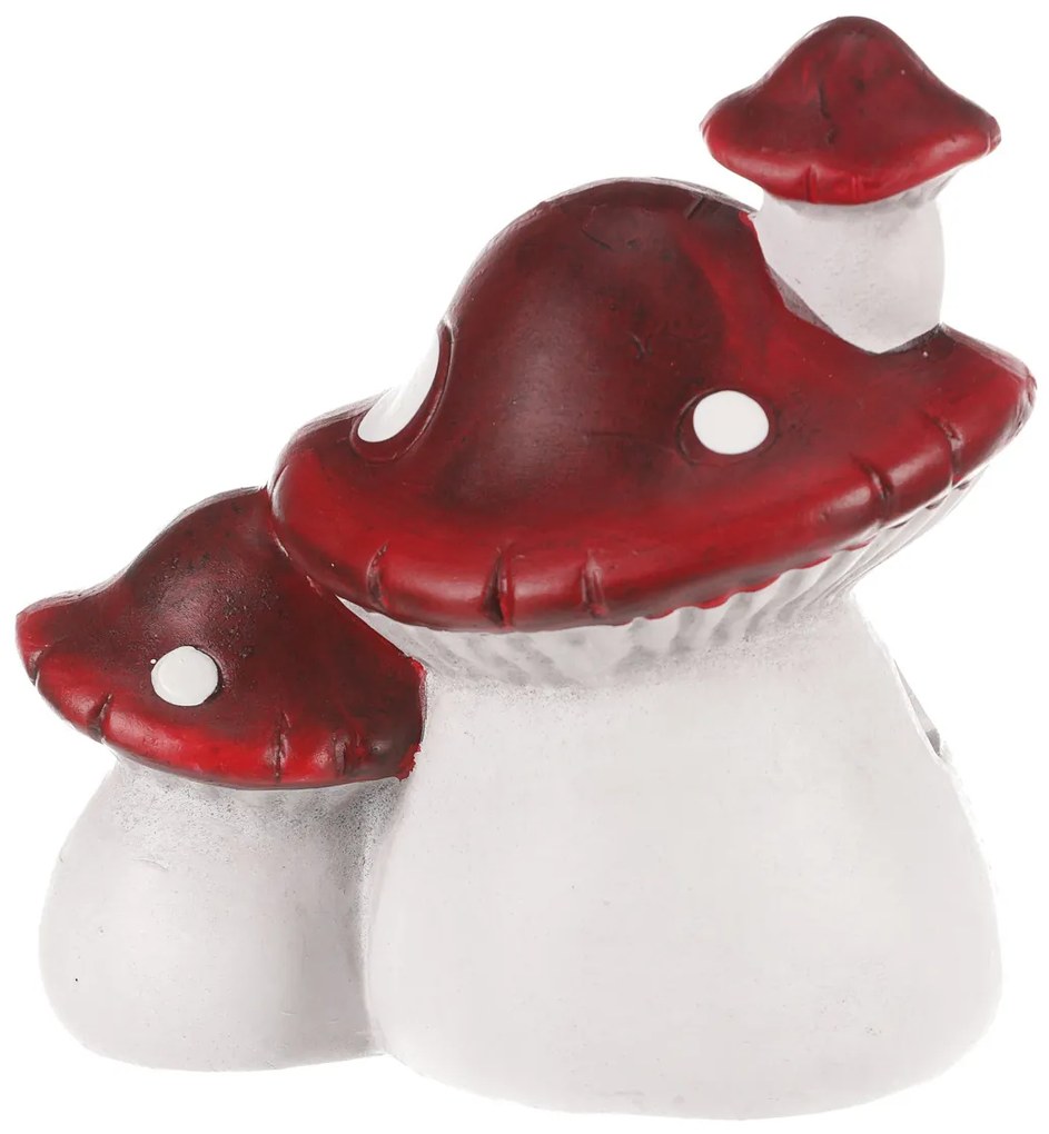 Jesenná LED dekorácia Hríbový svietiaci domček, 14 x 10 x 15 cm, keramika