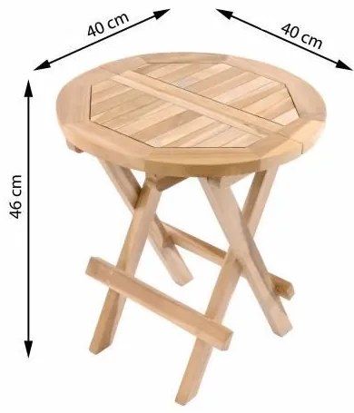 Divero 62843 Záhradný odkladací stolík z teakového dreva