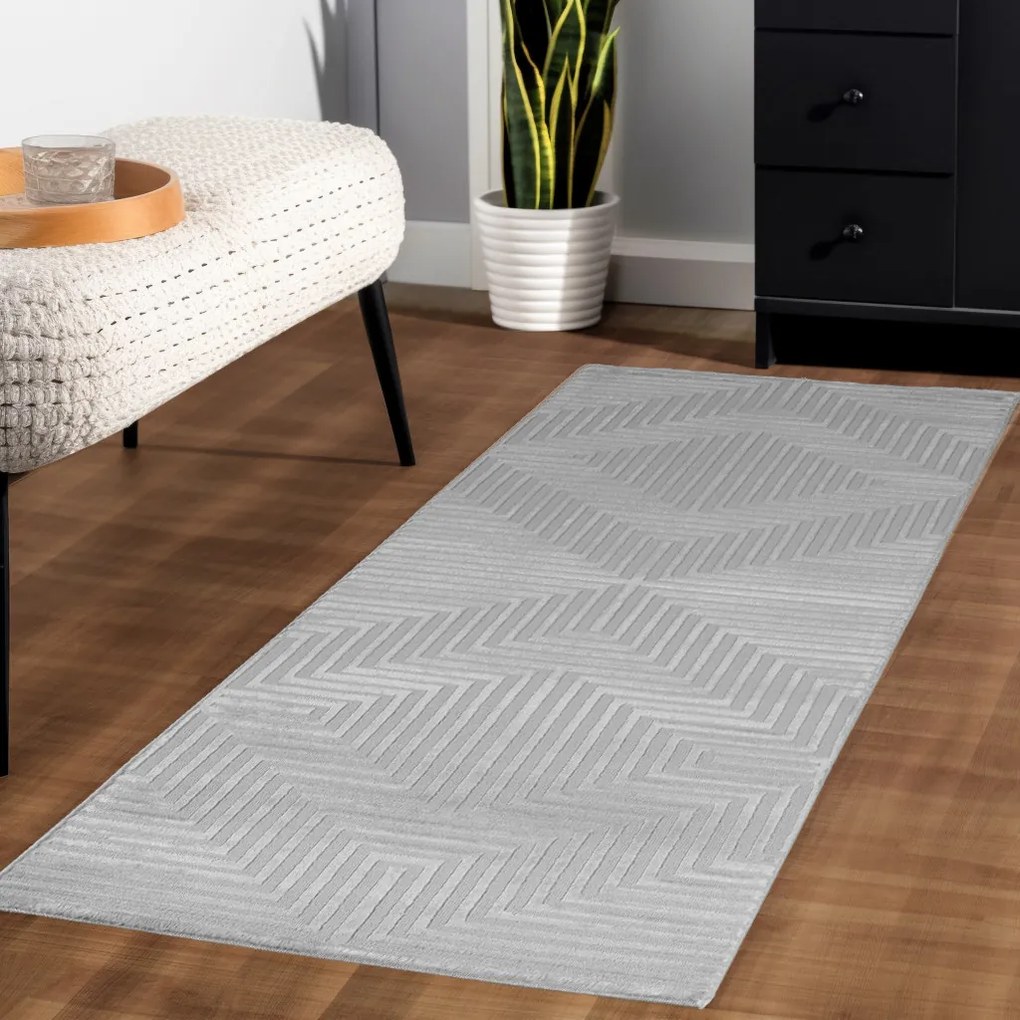 Ayyildiz, Koberec behúň Sahara 1115 Silver, 80x250, šedá, obývacia izba