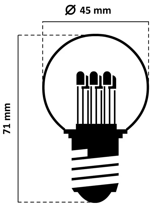 DECOLED LED žiarovka, ľadovo biela, pätica E27