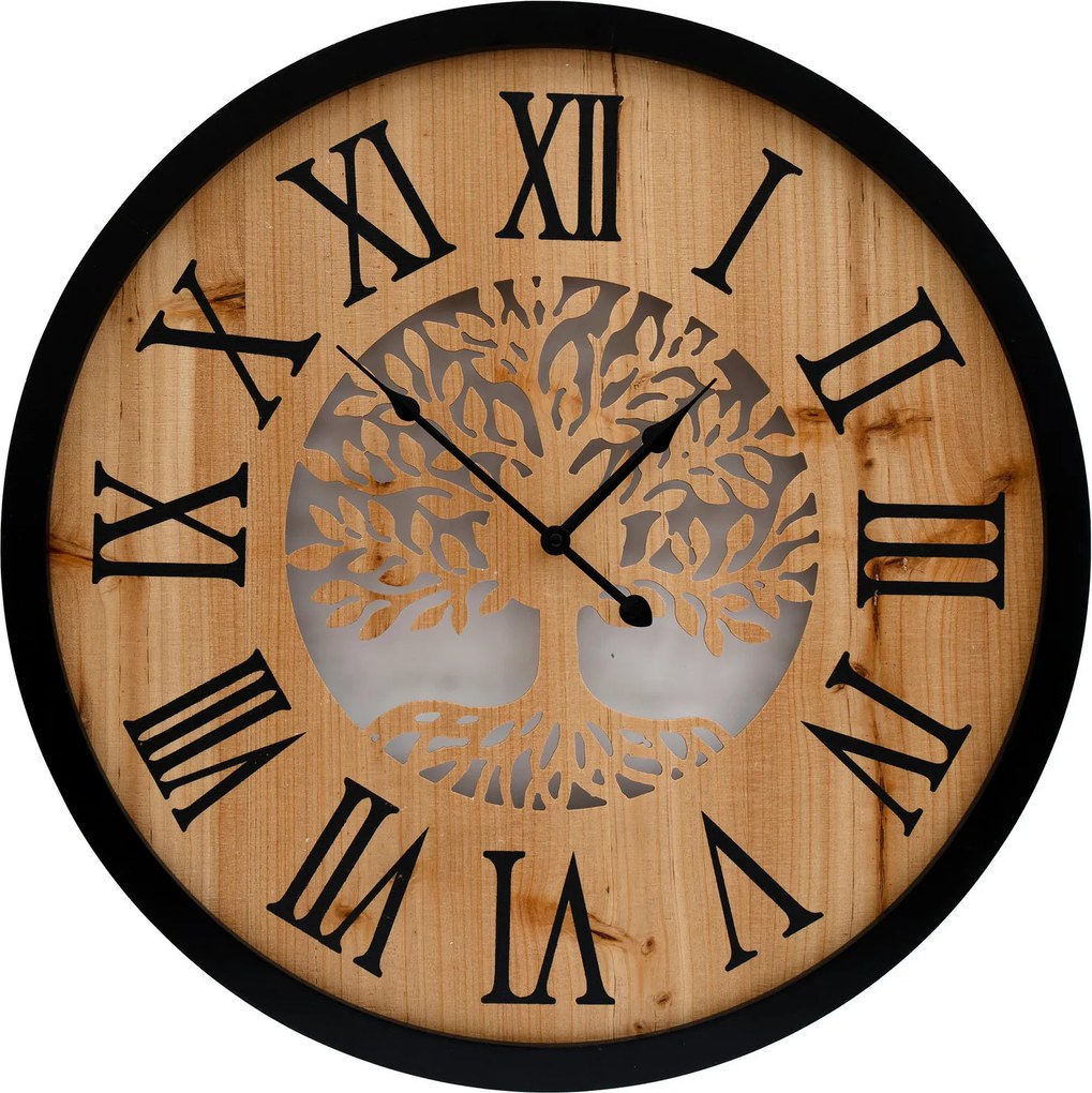 XXXLutz NÁSTENNÉ HODINY hnedá, čierna 60 cm - Hodiny - 0051730051