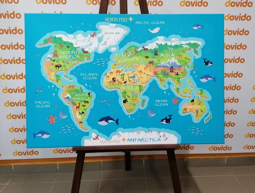 Obraz zemepisná mapa sveta pre deti