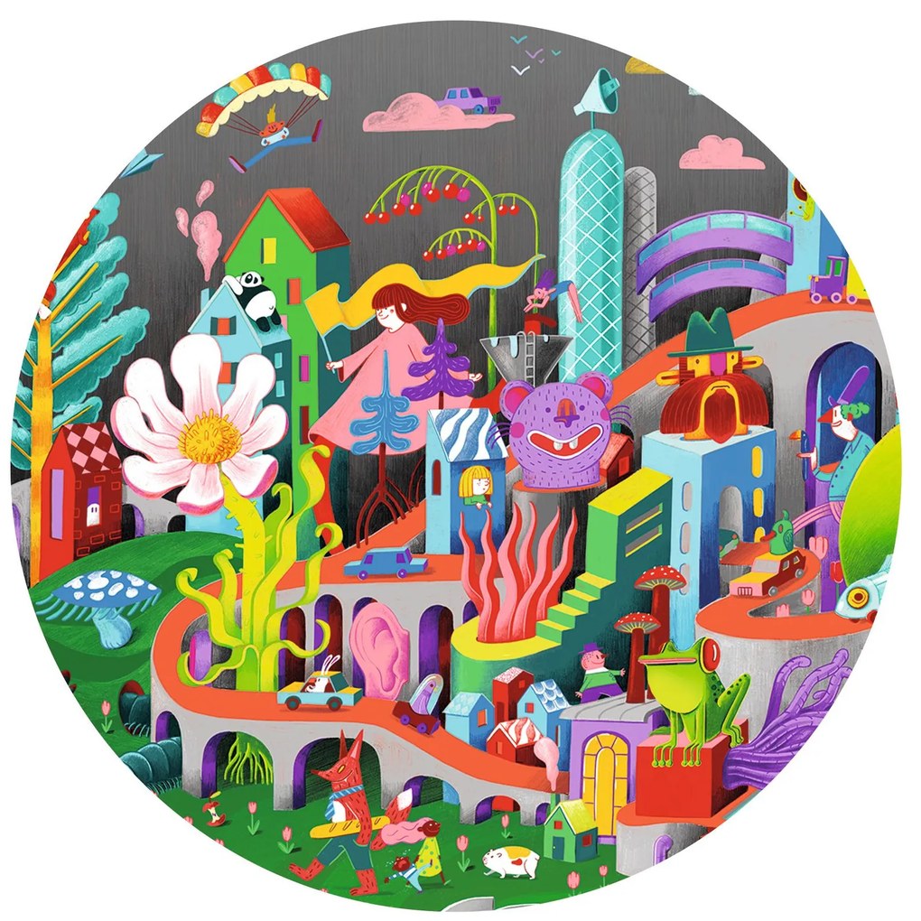 Vyhľadávacie puzzle s plagátom - Mesto budúcnosti - 200 ks
