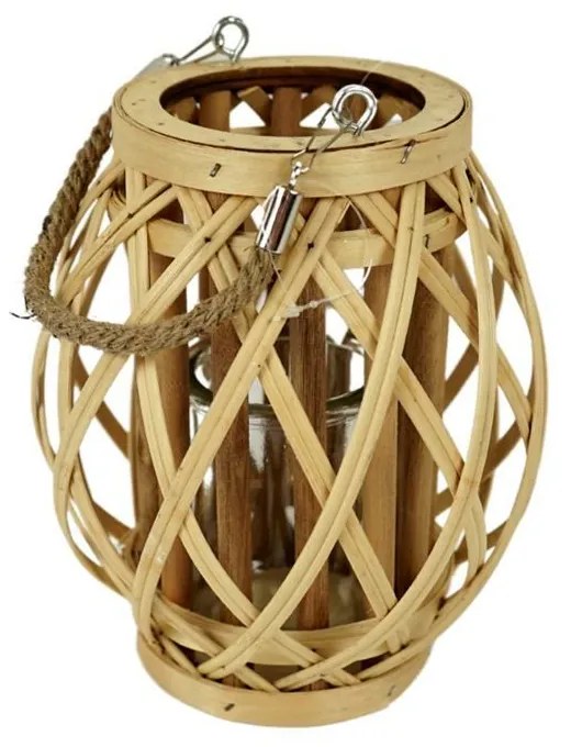 Drevený závesný lampáš HAMADA s rukoväťou - viac veľkostí Veľkosť: L