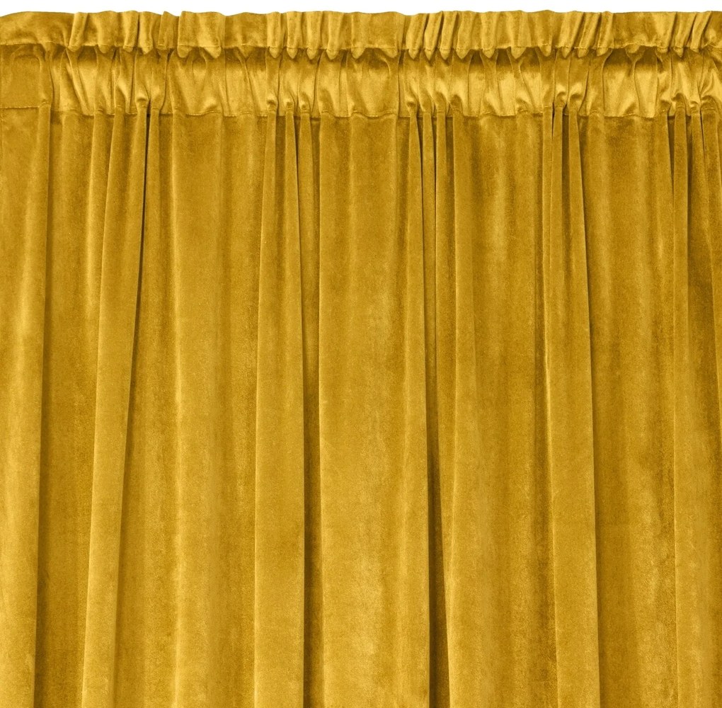 ZATEMŇOVACÍ ZÁVES NA PÁSKE ROSA 135X300 CM HORČICOVÁ