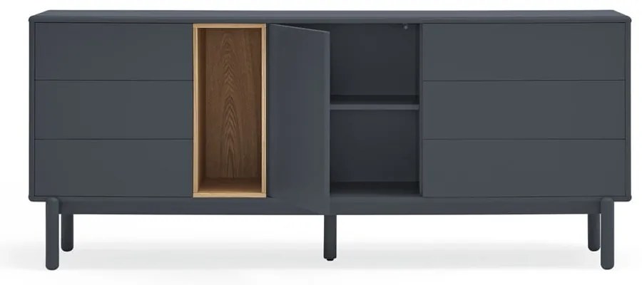 Tmavosivá nízka komoda 180x76 cm Corvo - Teulat