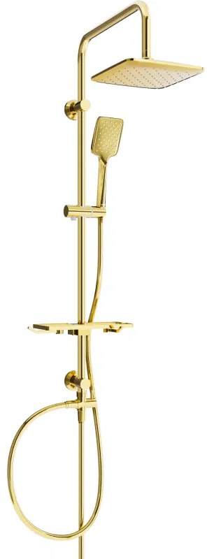 Mexen sprchový set T62 s hornou hlavicou 20x20 cm, zlatá, 798626293-50