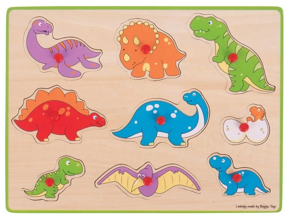 Bigjigs Toys Vkladacie puzzle dinosauri